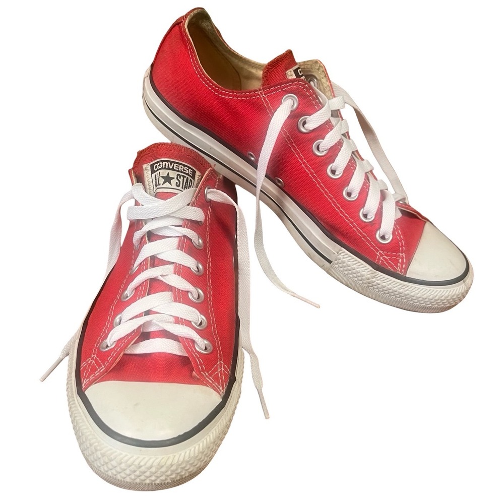 Converse Chuck Taylor All Star Low Top Red Canvas Sneakers  Mens 8.5 Womens 10.5